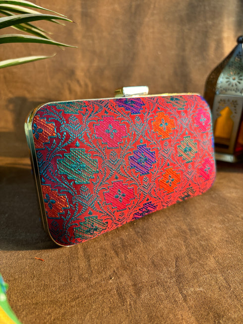 Multi Banarasi Party Purse with Sling